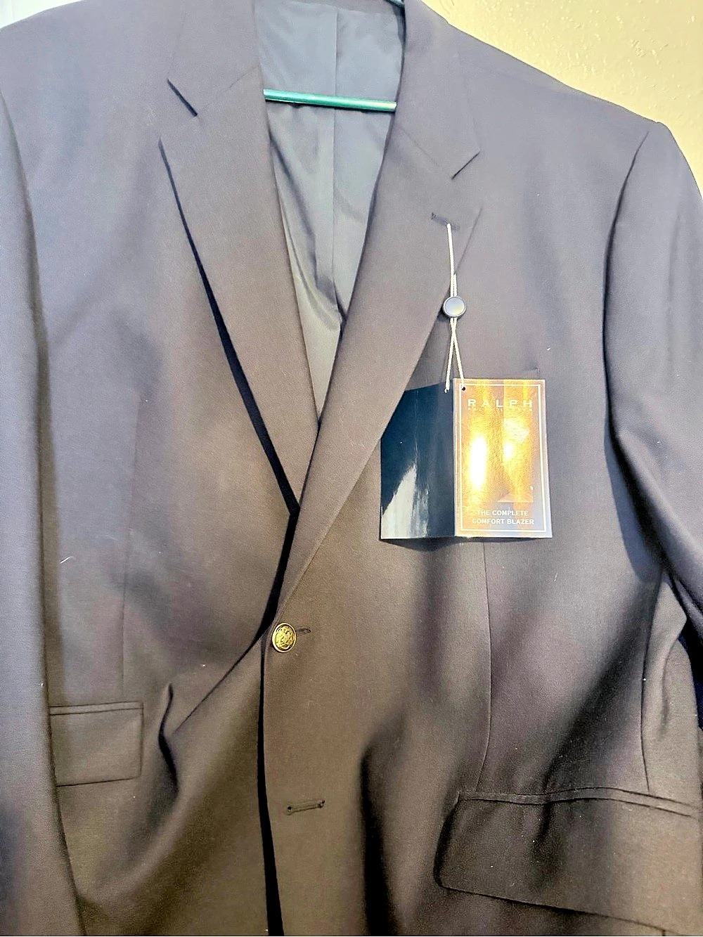 Ralph Lauren Complete Comfort Blazer Wool Blazer Black Size 50R NWT
